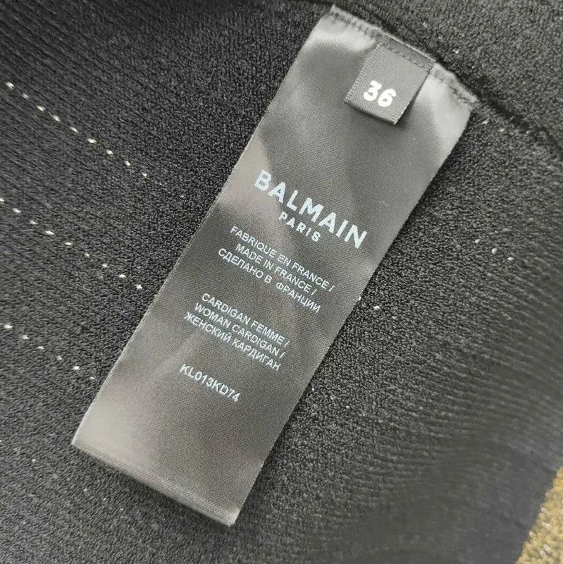 Balmain Balmain Black Women’s Cardigan with Golden Accents 0089 Size S / US 4 / IT 40 - 4 Thumbnail