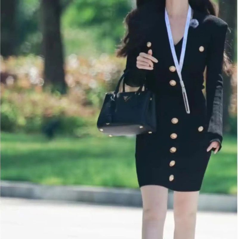 Balmain Balmain Black Cotton Long Sleeve Dress 0089 Size S / US 4 / IT 40 - 8 Thumbnail