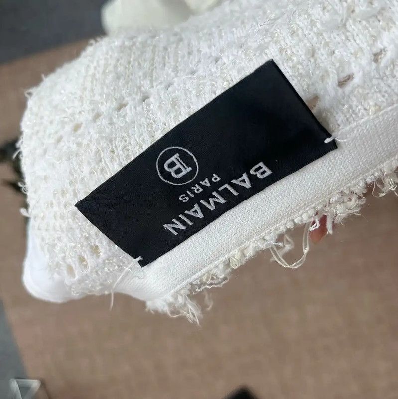 Balmain Balmain White Wool Women's Jacket XS 0089 Size XS / US 0-2 / IT 36-38 - 4 Thumbnail