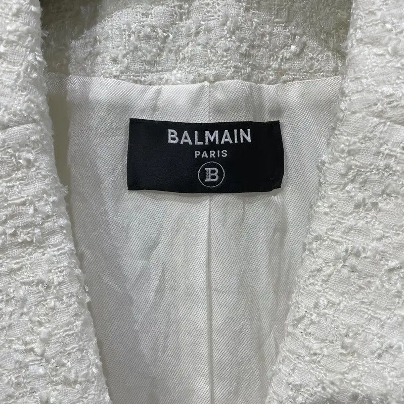 Balmain Balmain Women's White Nylon Double-Breasted Coat 0089 Size M / US 6-8 / IT 42-44 - 5 Thumbnail