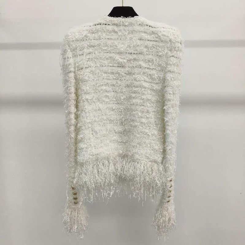 Balmain Balmain Women's White Cardigan in Size S 0089 Size S / US 4 / IT 40 - 2 Thumbnail