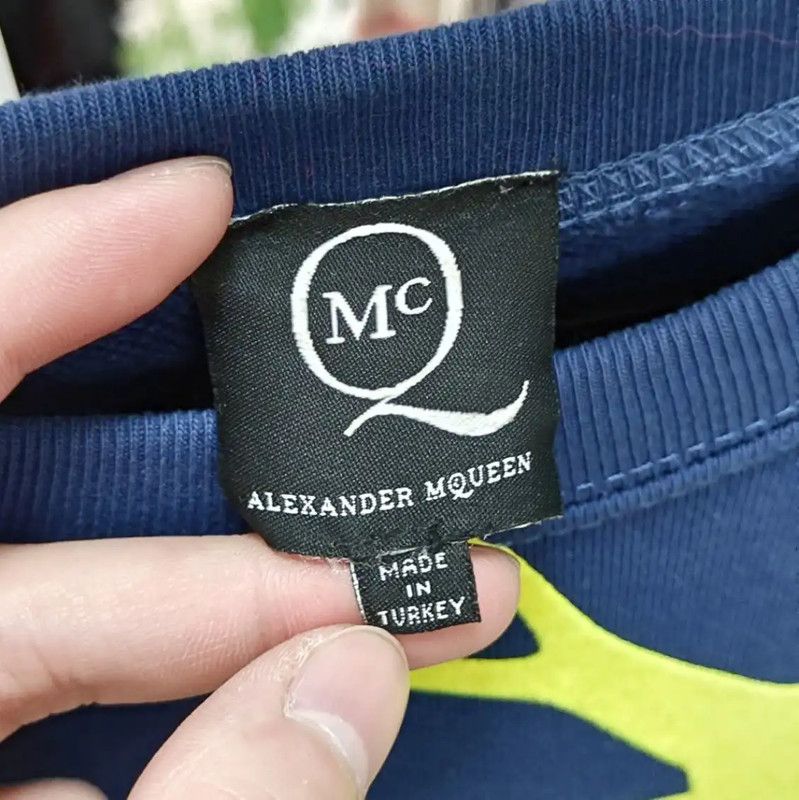 Alexander McQueen Alexander McQueen Blue Cotton Sweatshirt with Print 0089 Size S / US 4 / IT 40 - 3 Thumbnail