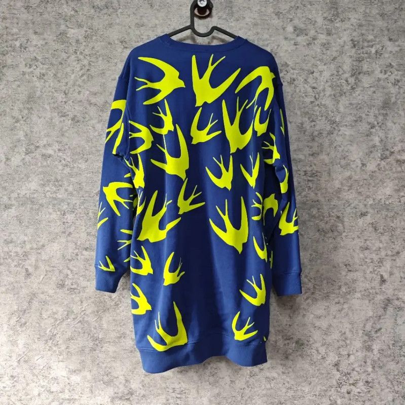 Alexander McQueen Alexander McQueen Blue Cotton Sweatshirt with Print 0089 Size S / US 4 / IT 40 - 2 Thumbnail