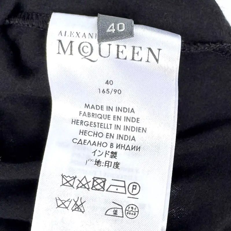 Alexander McQueen Alexander McQueen Black Wool T-shirt with Embellishments 0089 Size M / US 6-8 / IT 42-44 - 4 Thumbnail
