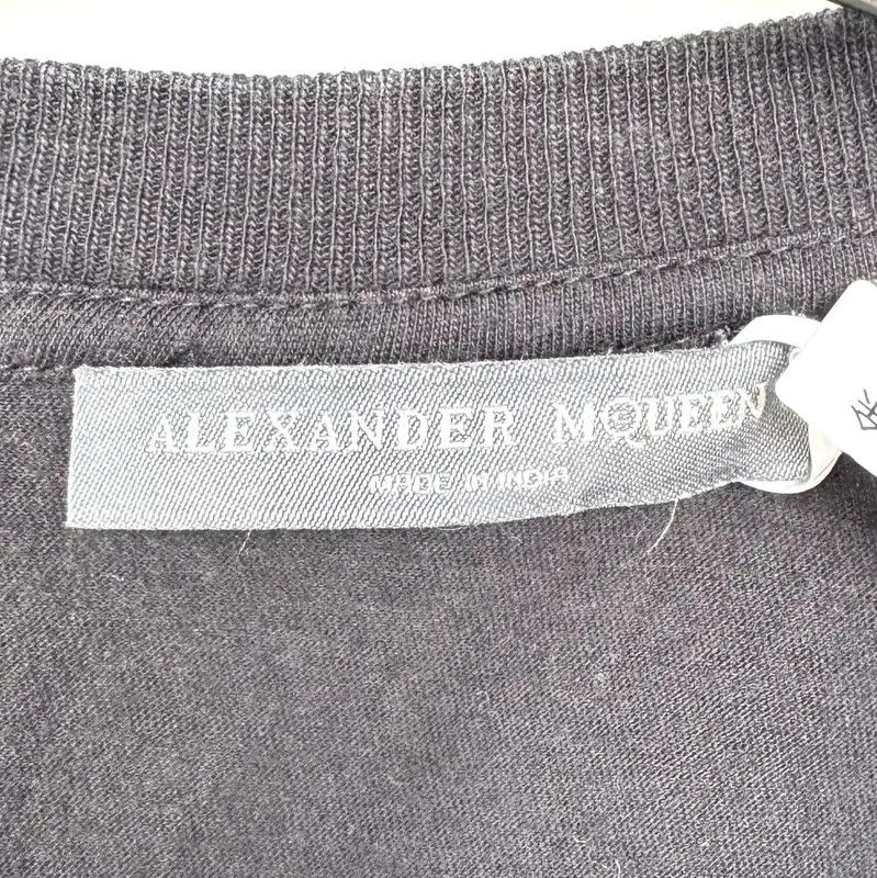 Alexander McQueen Alexander McQueen Black Wool T-shirt with Embellishments 0089 Size M / US 6-8 / IT 42-44 - 6 Thumbnail