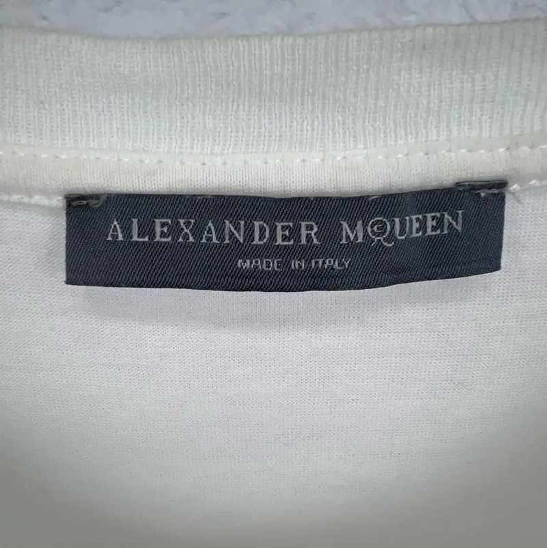 Alexander McQueen Alexander McQueen White Cotton Graphic T-Shirt 0089 Size ONE SIZE - 3 Thumbnail