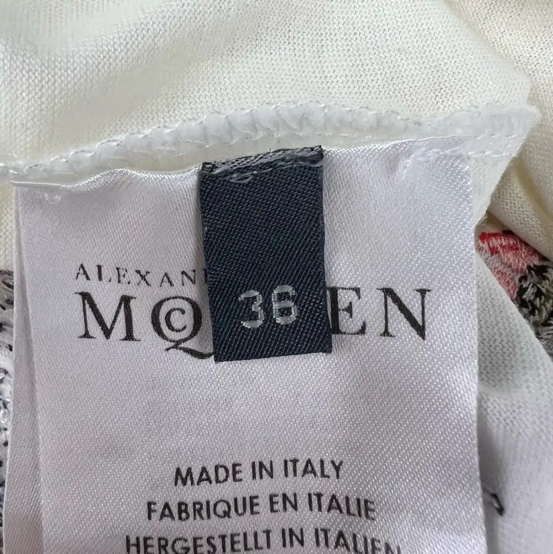 Alexander McQueen Alexander McQueen White Cotton Graphic T-Shirt 0089 Size ONE SIZE - 4 Thumbnail
