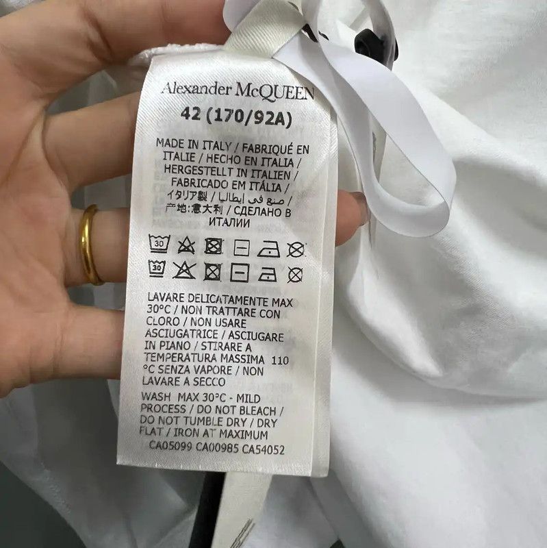 Alexander McQueen Alexander McQueen Summer White Logo Short Sleeve T-Shirt 0089 Size ONE SIZE - 4 Thumbnail