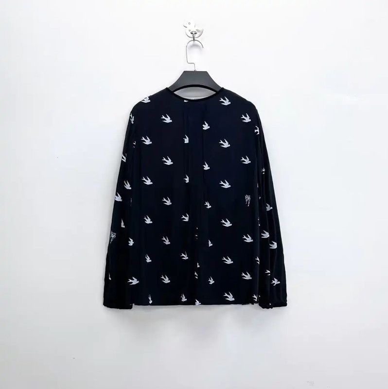Alexander McQueen Alexander McQUEEN Black Polyester Long Sleeve Shirt 0089 Size S / US 4 / IT 40 - 2 Thumbnail