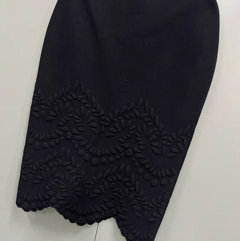 Alexander McQueen Alexander McQueen Black Midi Skirt for Women 0089 Size 23" - 2 Thumbnail
