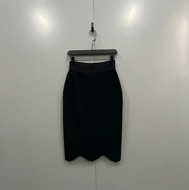 Alexander McQueen Alexander McQueen Black Midi Skirt for Women 0089 Size 23" - 3 Thumbnail