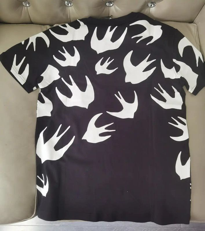 Alexander McQueen Alexander McQueen Black Cotton Swallow Top 0089 Size S / US 4 / IT 40 - 2 Thumbnail