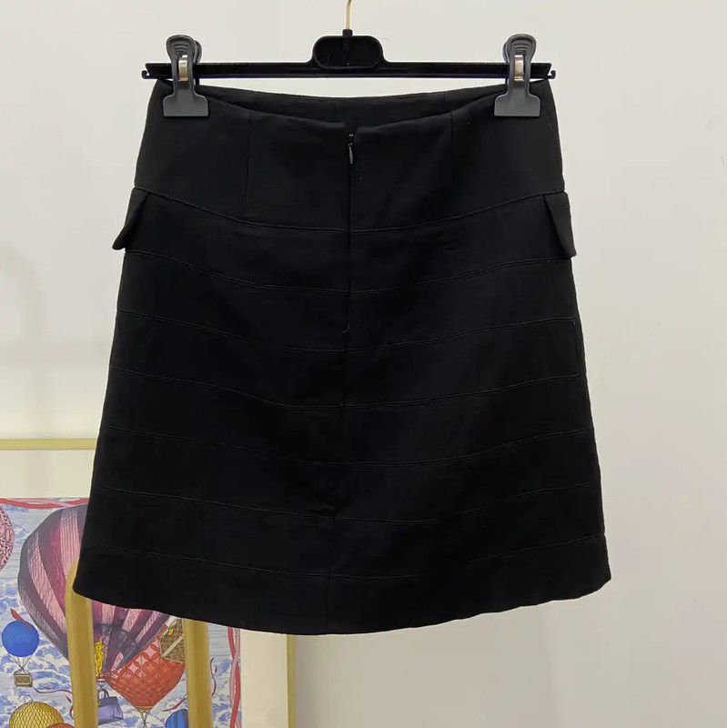 Alexander McQueen Alexander McQueen Black Wool Mini Skirt 0089 Size 23" - 2 Thumbnail