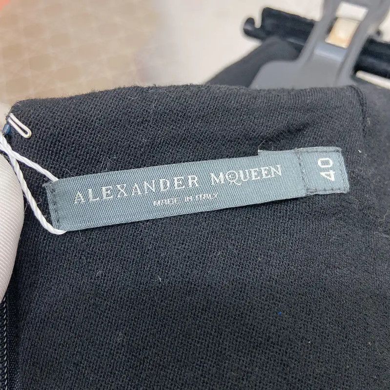 Alexander McQueen Alexander McQueen Black Wool Mini Skirt 0089 Size 23" - 5 Thumbnail
