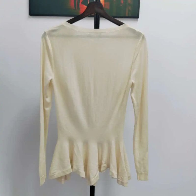 Alexander McQueen Alexander McQueen Women’s Cream Cotton Pullover 0089 Size M / US 6-8 / IT 42-44 - 2 Thumbnail