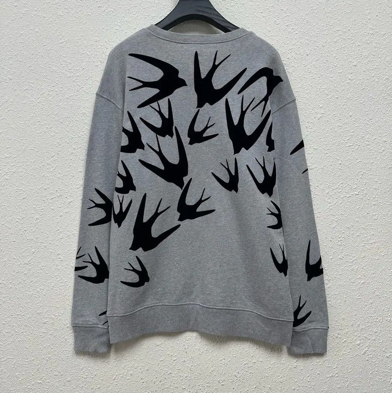 Alexander McQueen Alexander McQueen Gray Cotton Graphic Long Sleeve Sweatshirt 0089 Size S / US 4 / IT 40 - 2 Thumbnail
