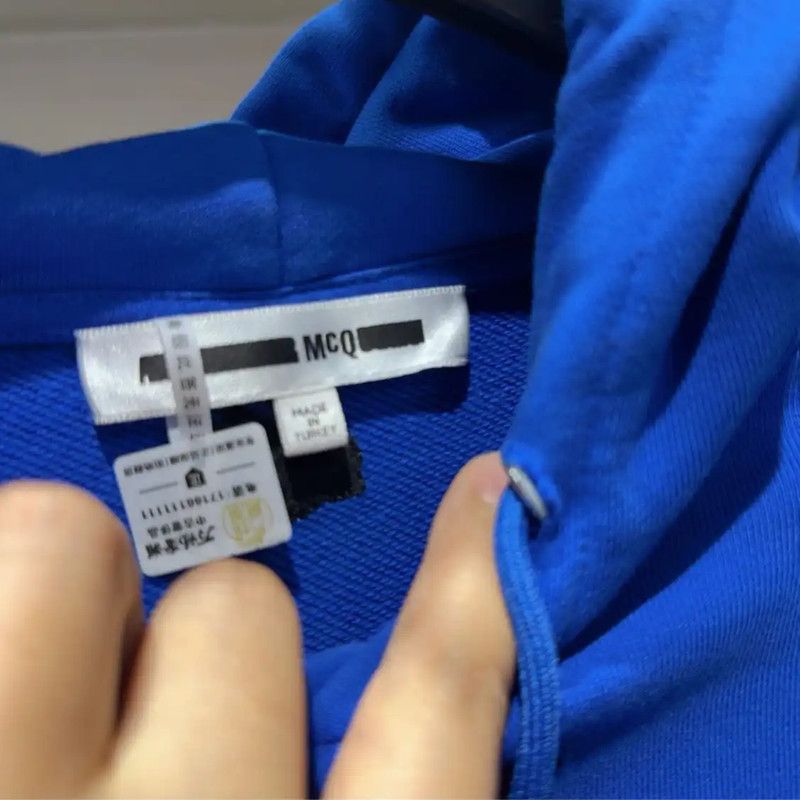 Alexander McQueen Alexander McQueen Women's Blue Printed Hoodie 0089 Size M / US 6-8 / IT 42-44 - 4 Thumbnail