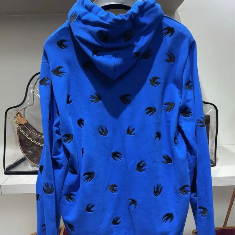 Alexander McQueen Alexander McQueen Women's Blue Printed Hoodie 0089 Size M / US 6-8 / IT 42-44 - 2 Thumbnail