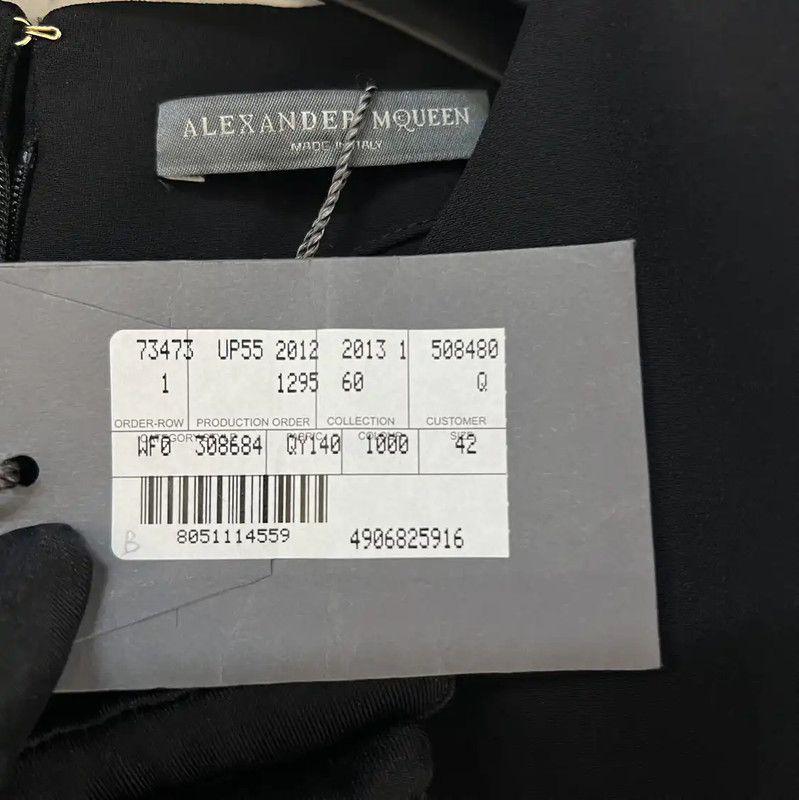 Alexander McQueen Alexander McQueen Women's Black Nylon Dress 0089 Size M / US 6-8 / IT 42-44 - 4 Thumbnail