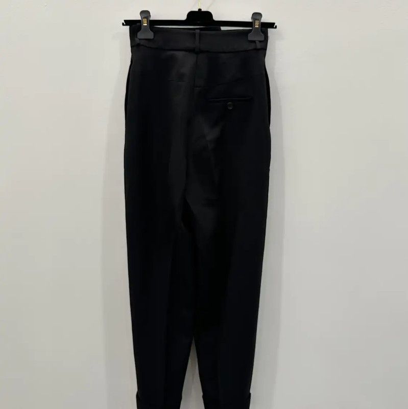 Alexander McQueen Alexander McQueen Black Wool Casual Pants 0089 Size 22" - 2 Thumbnail