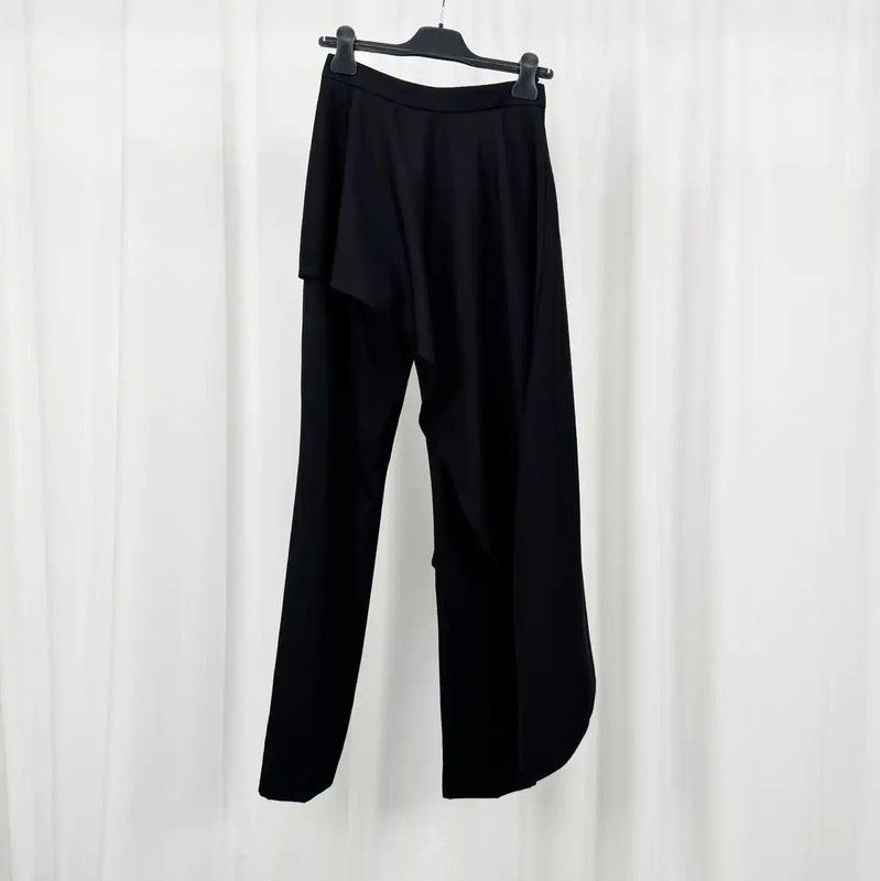 Alexander McQueen Alexander McQueen Black Cotton Irregular Logo Pants 0089 Size 36" / US 14 / IT 50 - 2 Thumbnail