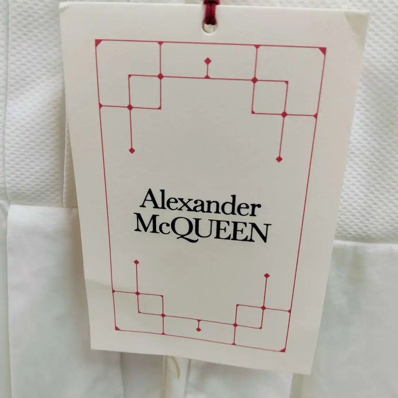 Alexander McQueen Alexander McQueen White Long Sleeve Dress for Women 0089 Size L / US 10 / IT 46 - 5 Thumbnail