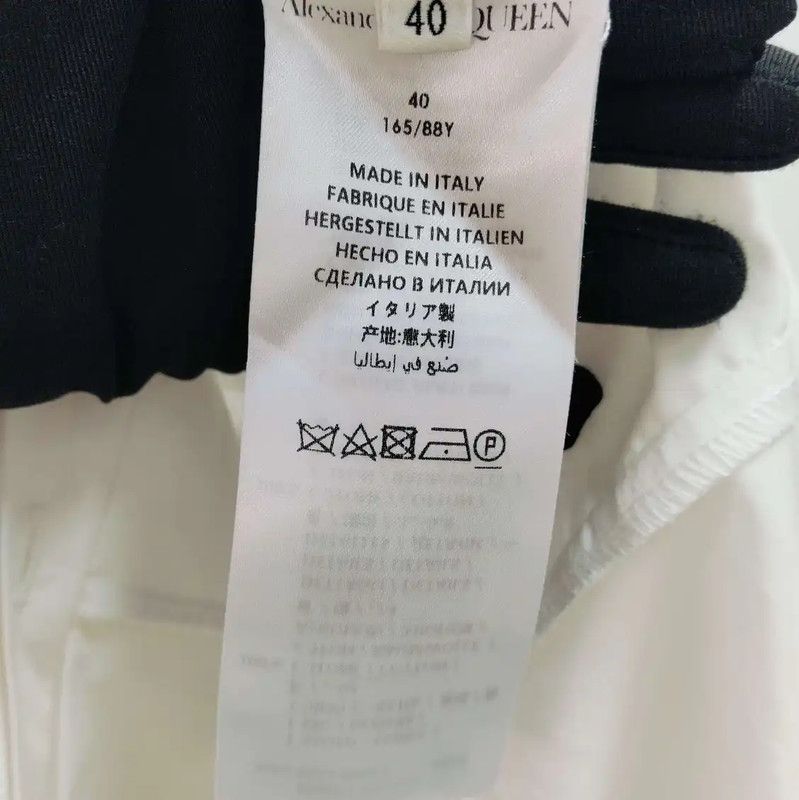 Alexander McQueen Alexander McQueen White Long Sleeve Dress for Women 0089 Size L / US 10 / IT 46 - 4 Thumbnail