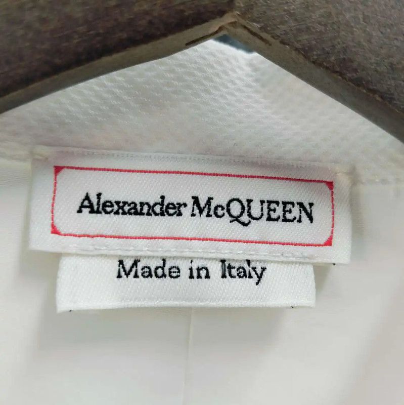Alexander McQueen Alexander McQueen White Long Sleeve Dress for Women 0089 Size L / US 10 / IT 46 - 3 Thumbnail