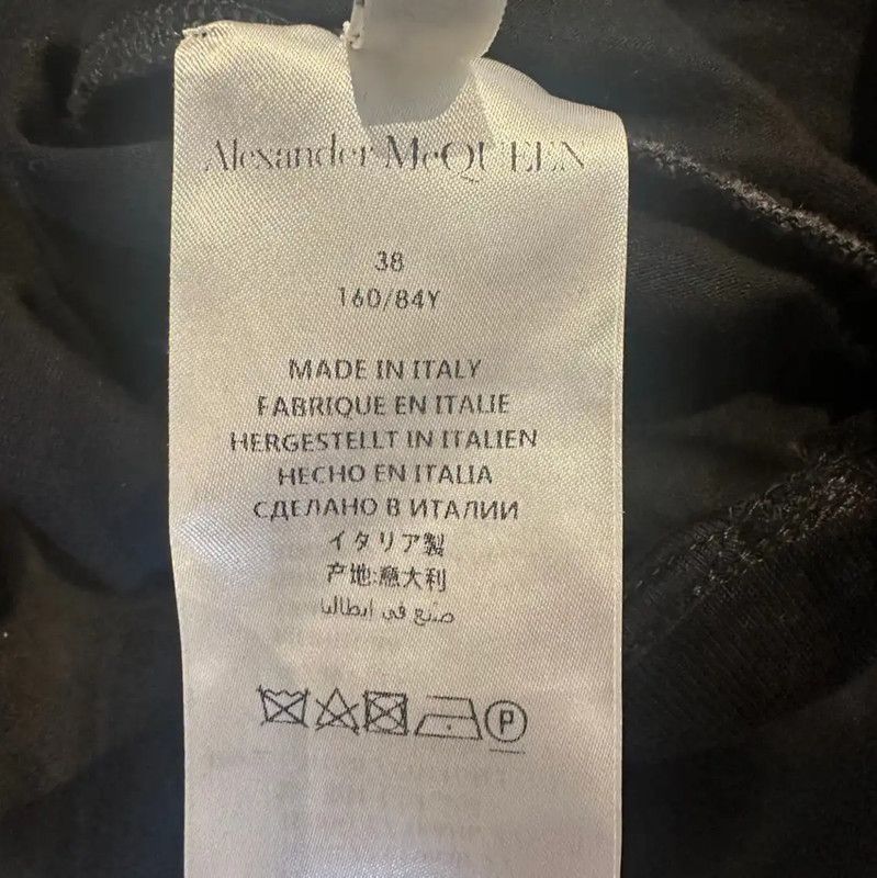 Alexander McQueen Alexander McQueen Asymmetrical Black Cotton Dress 0089 Size S / US 4 / IT 40 - 4 Thumbnail