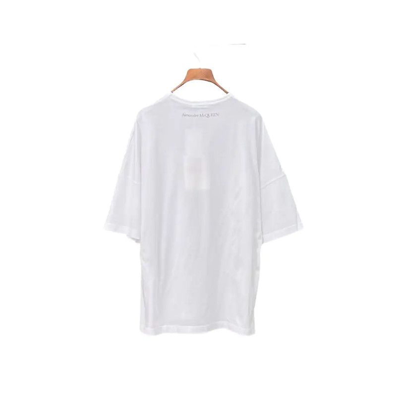 Alexander McQueen Alexander McQueen Oversized White Cotton T-Shirt 0089 Size XL / US 12-14 / IT 48-50 - 2 Thumbnail