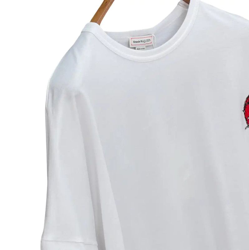 Alexander McQueen Alexander McQueen Oversized White Cotton T-Shirt 0089 Size XL / US 12-14 / IT 48-50 - 6 Thumbnail