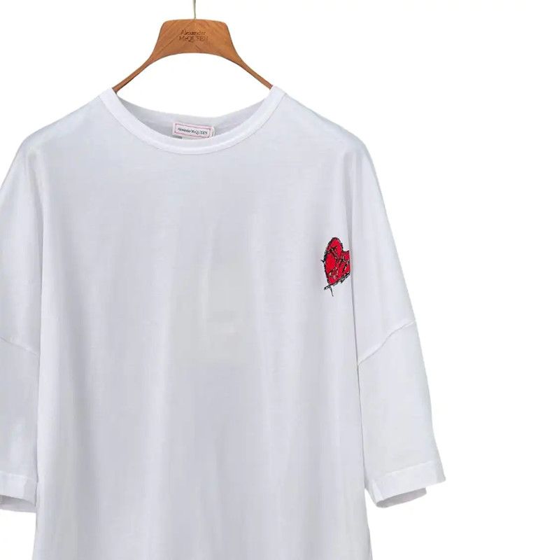 Alexander McQueen Alexander McQueen Oversized White Cotton T-Shirt 0089 Size XL / US 12-14 / IT 48-50 - 3 Thumbnail