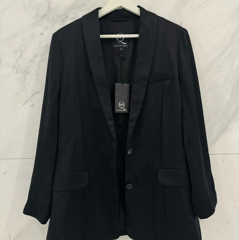 Alexander McQueen Alexander McQueen Black Silk Long Sleeve Cardigan 0089 Size L / US 10 / IT 46 - 3 Thumbnail