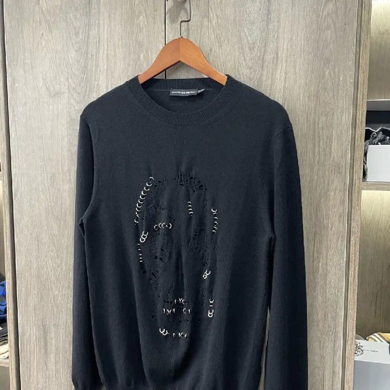Alexander McQueen Alexander McQueen Black Leather Pullover Sweater 0089 Size M / US 6-8 / IT 42-44 - 4 Thumbnail