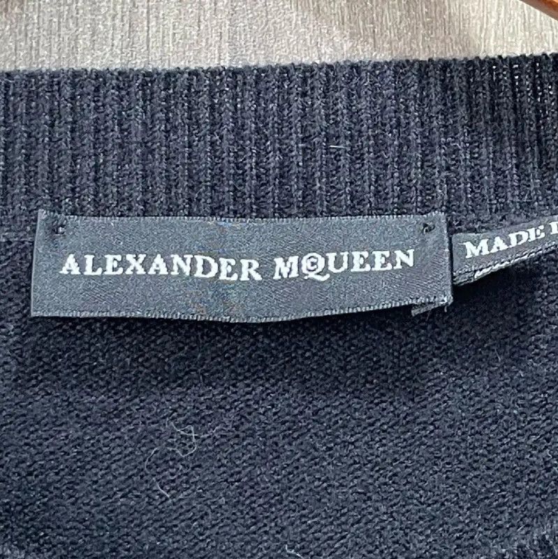 Alexander McQueen Alexander McQueen Black Leather Pullover Sweater 0089 Size M / US 6-8 / IT 42-44 - 3 Thumbnail