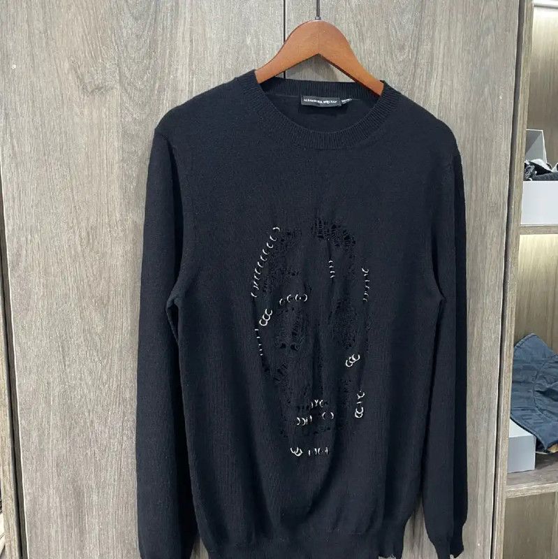 Alexander McQueen Alexander McQueen Black Leather Pullover Sweater 0089 Size M / US 6-8 / IT 42-44 - 5 Thumbnail