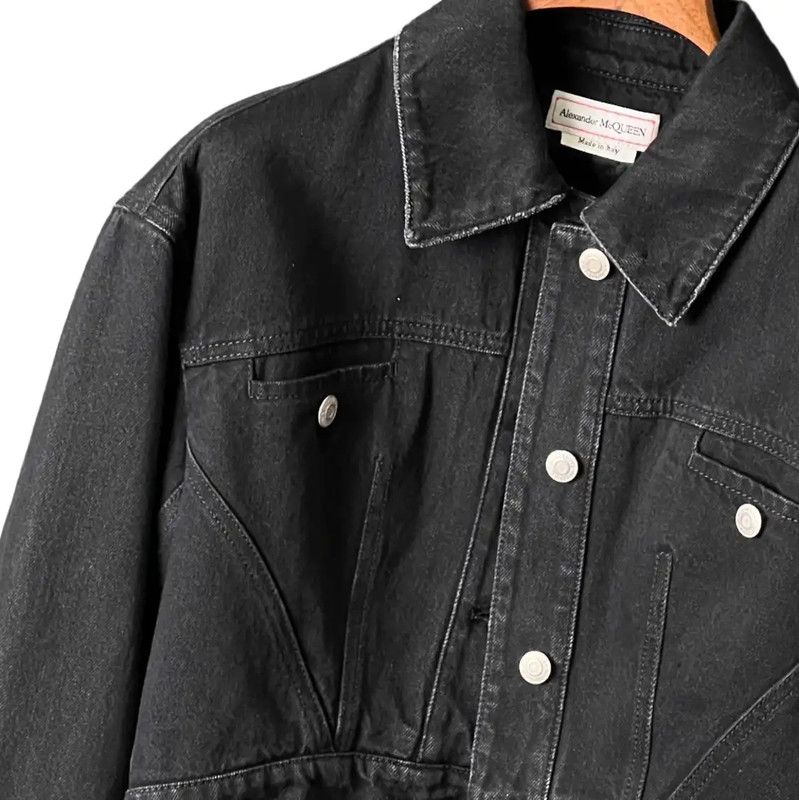 Alexander McQueen Alexander McQueen Black Cotton Women's Jacket 0089 Size L / US 10 / IT 46 - 5 Thumbnail