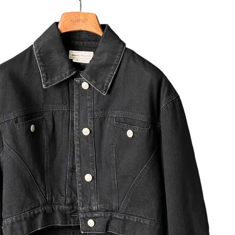Alexander McQueen Alexander McQueen Black Cotton Women's Jacket 0089 Size M / US 6-8 / IT 42-44 - 3 Thumbnail