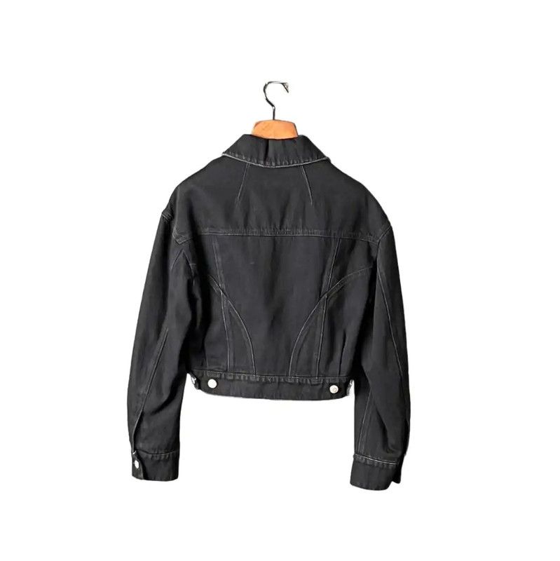 Alexander McQueen Alexander McQueen Black Cotton Women's Jacket 0089 Size M / US 6-8 / IT 42-44 - 2 Thumbnail