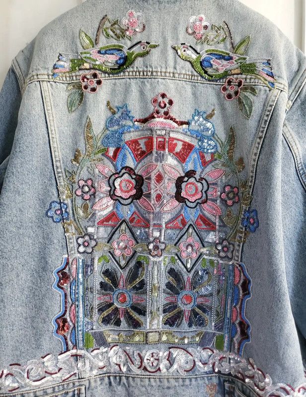 Alexander McQueen Alexander McQueen Blue Denim Embroidered Jacket 0089 Size M / US 6-8 / IT 42-44 - 3 Thumbnail