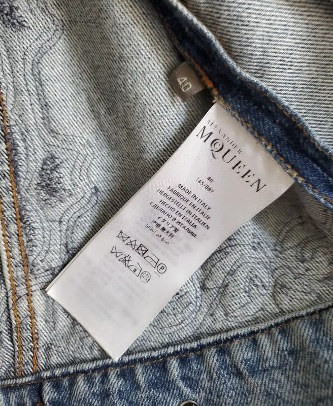 Alexander McQueen Alexander McQueen Blue Denim Embroidered Jacket 0089 Size M / US 6-8 / IT 42-44 - 8 Thumbnail