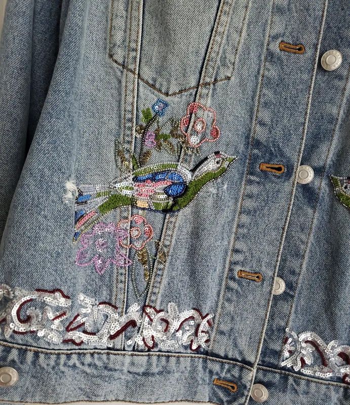 Alexander McQueen Alexander McQueen Blue Denim Embroidered Jacket 0089 Size M / US 6-8 / IT 42-44 - 5 Thumbnail