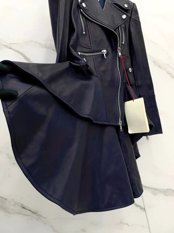Alexander McQueen Alexander McQueen Blue Leather Women's Jacket 0089 Size L / US 10 / IT 46 - 5 Thumbnail