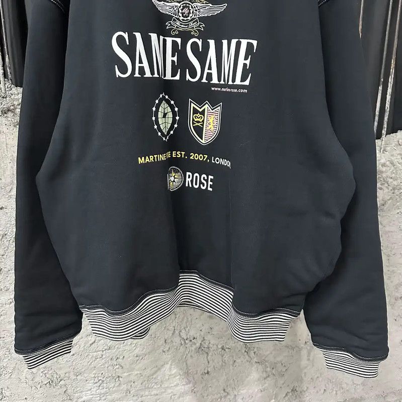 Martine Rose Martine Rose Black Cotton Logo Long Sleeve Sweatshirt 0089 Size L / US 10 / IT 46 - 4 Thumbnail
