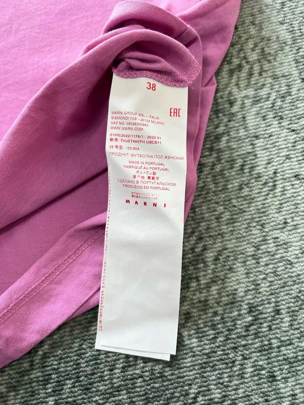 Marni Marni Pink Logo Print Short Sleeve T-Shirt 0089 Size XS / US 0-2 / IT 36-38 - 4 Thumbnail