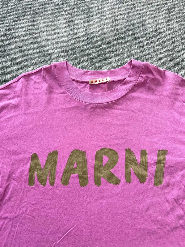Marni Marni Pink Logo Print Short Sleeve T-Shirt 0089 Size XS / US 0-2 / IT 36-38 - 2 Thumbnail