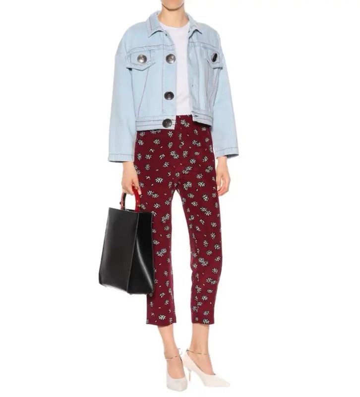 Marni Marni Casual Cotton Pants in Deep Red for Women 0089 Size 22" - 8 Thumbnail
