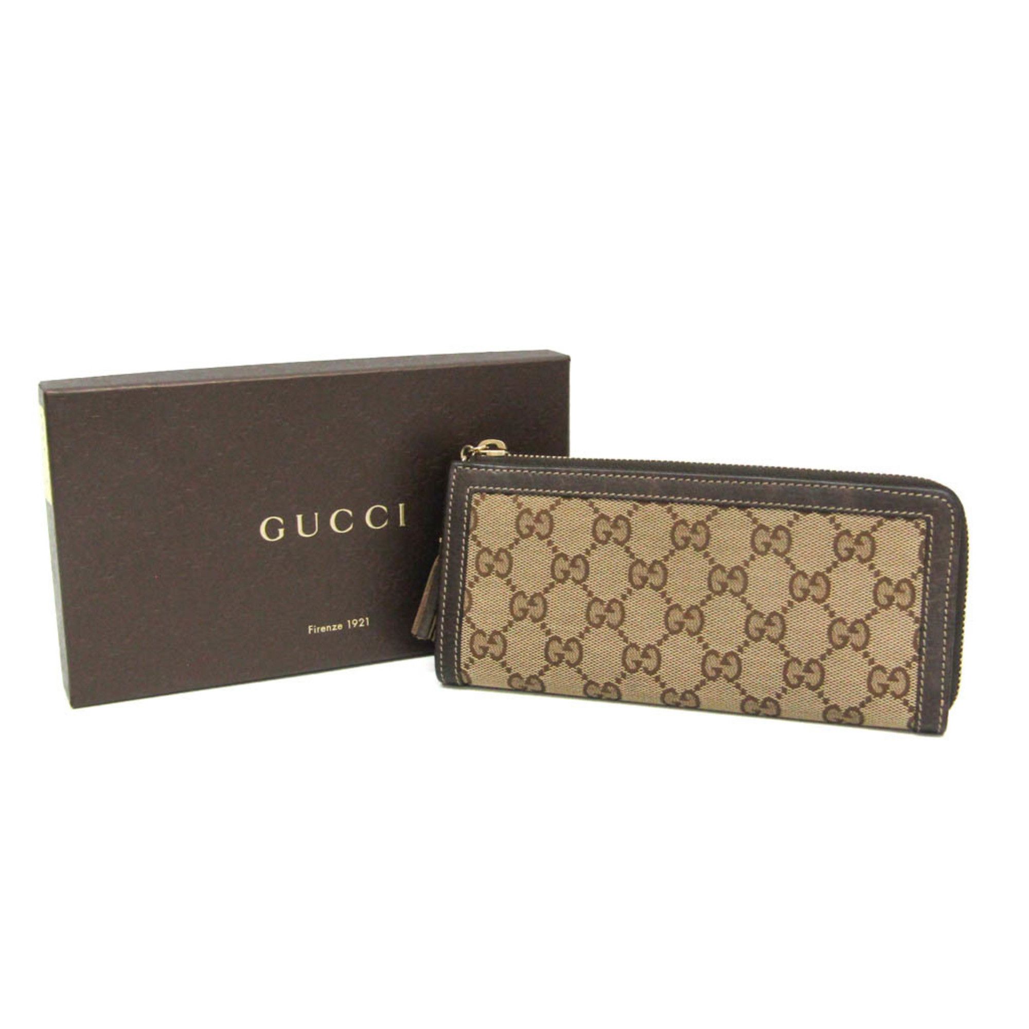 Gucci Gucci Bamboo 306616 Women's GG Canvas,Leather Long Wallet (bi-fold) Beige,Brown Size ONE SIZE - 2 Thumbnail