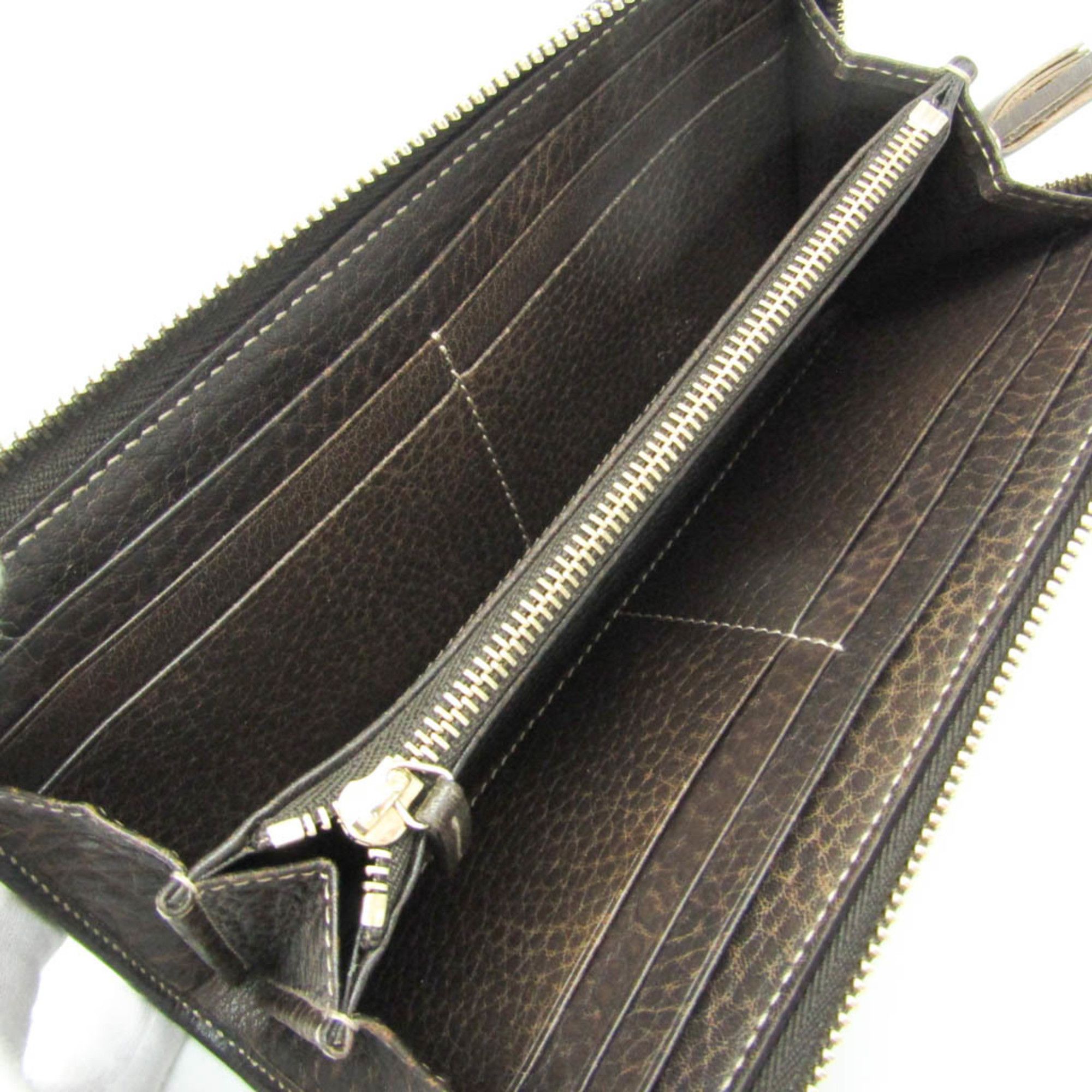 Gucci Gucci Bamboo 306616 Women's GG Canvas,Leather Long Wallet (bi-fold) Beige,Brown Size ONE SIZE - 4 Thumbnail