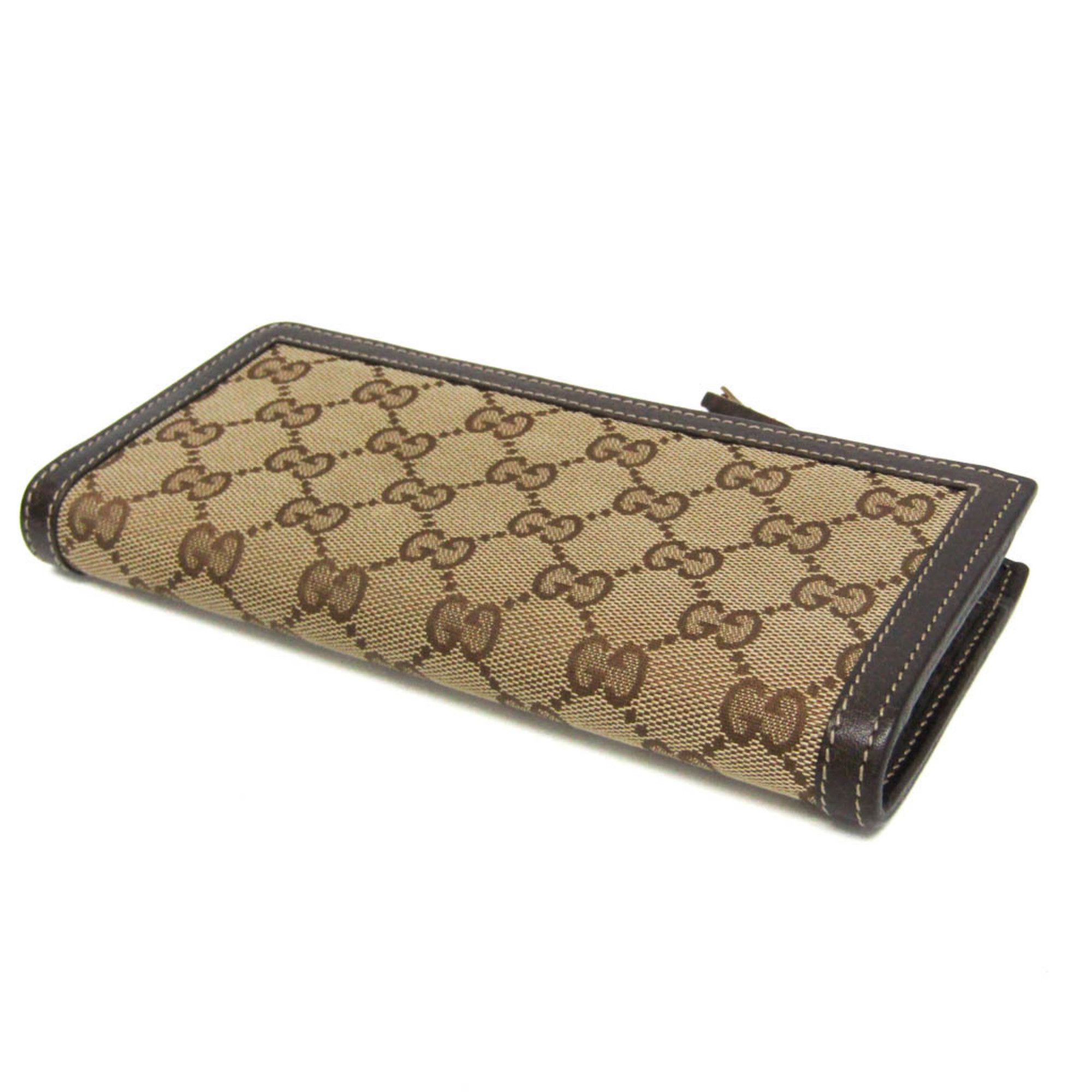 Gucci Gucci Bamboo 306616 Women's GG Canvas,Leather Long Wallet (bi-fold) Beige,Brown Size ONE SIZE - 3 Thumbnail